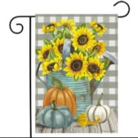Sunflower Watering Can Garden Flag